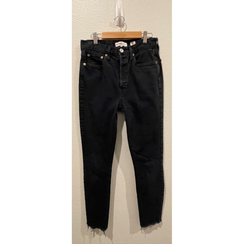 RE/DONE Dark Blue Mid-Rise Skinny Leg Jeans